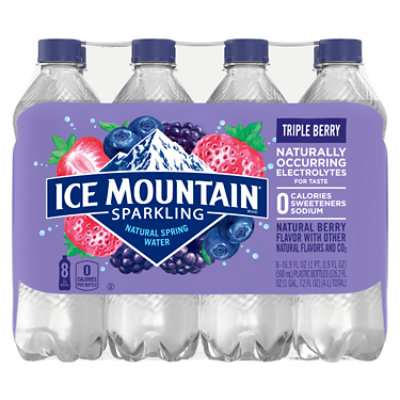 Ice Mountain 100% Natural Spring Water Sparkling Triple Berry - 8-16.9 Fl. Oz. - Image 1