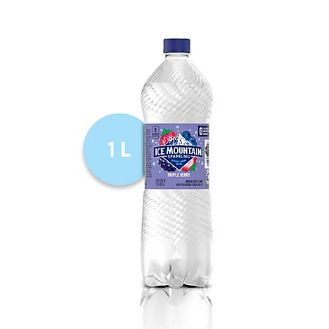 Ice Mountain 100% Natural Spring Water Sparkling Triple Berry - 33.8 Fl. Oz.