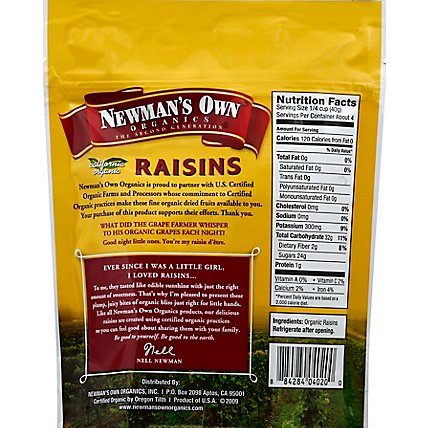 Newmans Own Raisins Organic - 6 Oz - Image 3