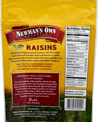 Newmans Own Raisins Organic - 6 Oz - Image 3