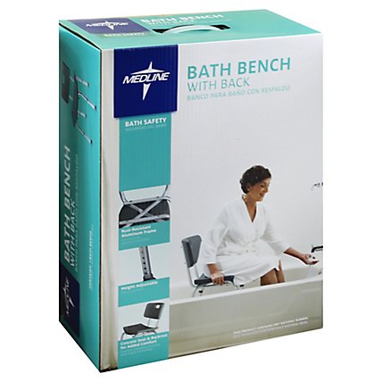 Med Bath Bench W Back - 1 Each - Image 1