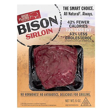 High Plains Bison Sirloin All Natural - 6 Oz