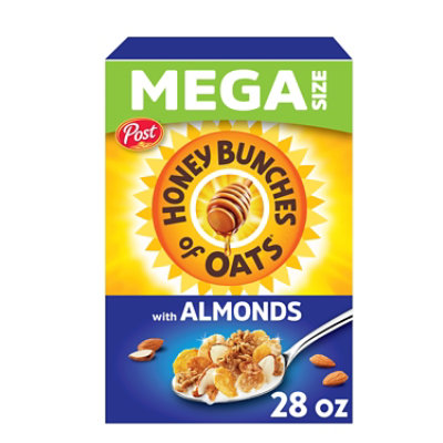 Post Honey Bunches of Oats With Almonds Heart Healthy Breakfast Cereal Large Box - 28 Oz