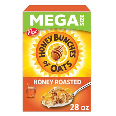 Post Honey Bunches of Oats Honey Roasted Heart Healthy Breakfast Cereal Large Box - 28 Oz