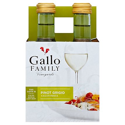 Gallo Family Vineyards Pinot Grigio White Wine -4-187 Ml - Image 3