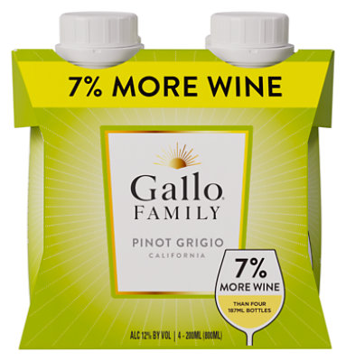 Gallo Family Vineyards Pinot Grigio Tetra - 4 - 200 Ml - Image 1