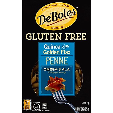 Deboles Quinoa Plus Golden Flax Gluten Free Penne, 8 Oz - 8 Oz - Image 2