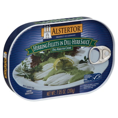Alstertor Herring Fish Filet Dill Herb Sauce Canned - 7 Oz - Image 1