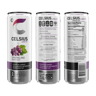 Celsius Energy Drink Grape - 12 Fl. Oz. - Image 2