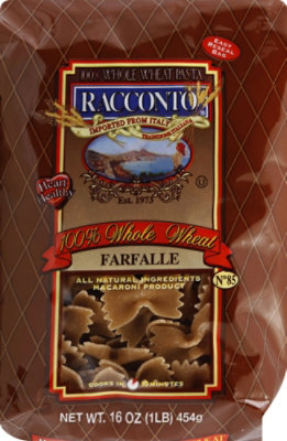 Racconto Whole Wheat Farfalle - 16 Oz - Image 2