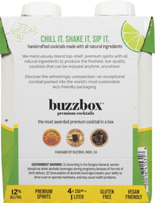 Buzzbox Premium Cocktails Perfect Margarita - 4-250 Ml - Image 5