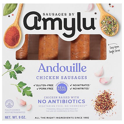 Sausages by Amylu Antibiotic Free Andouille Chicken Sausages - 9 Oz. - Image 2