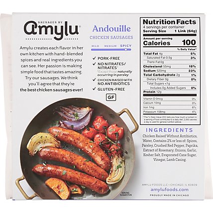 Sausages by Amylu Antibiotic Free Andouille Chicken Sausages - 9 Oz. - Image 5