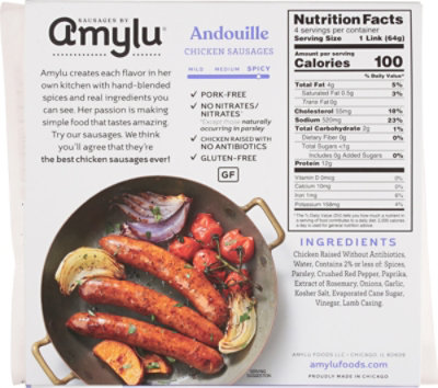 Sausages by Amylu Antibiotic Free Andouille Chicken Sausages - 9 Oz. - Image 6