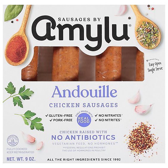 Sausages by Amylu Antibiotic Free Andouille Chicken Sausages - 9 Oz.