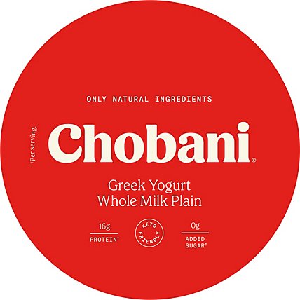 Chobani Yogurt Greek Whole Milk Plain - 32 Oz - Image 3