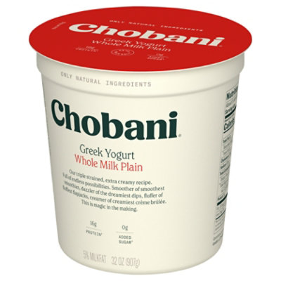 Chobani Whole Milk Plain Greek Yogurt - 32 Oz - Image 2