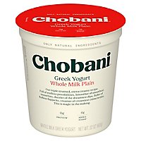 Chobani Yogurt Greek Whole Milk Plain - 32 Oz - Image 1