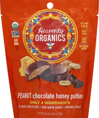 Heavenly Organics Peanut Chocolate Honey Patties - 4.66 Oz - Image 2