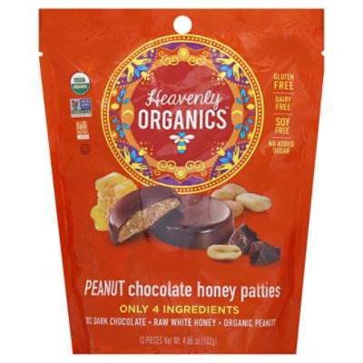 Heavenly Organics Peanut Chocolate Honey Patties - 4.66 Oz - Image 1