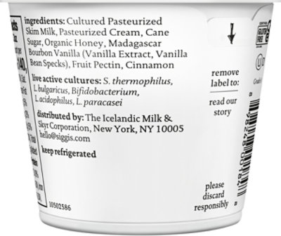 siggi's Vanilla And Cinnamon 2% Icelandic Skyr Lowfat Yogurt - 5.3 Oz - Image 6