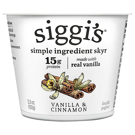 siggi's 2% Icelandic Skyr Lowfat Vanilla & Cinnamon Yogurt - 5.3 Oz
