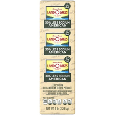 Land O Lakes 30% Less Sodium White American Cheese - Image 1