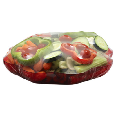 Vegetable Tray Round Red - Each - Image 1