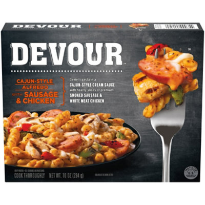 DEVOUR Cajun Style Alfredo with Smoked Sausage & Chicken Frozen Meal Box - 10 Oz - Image 4