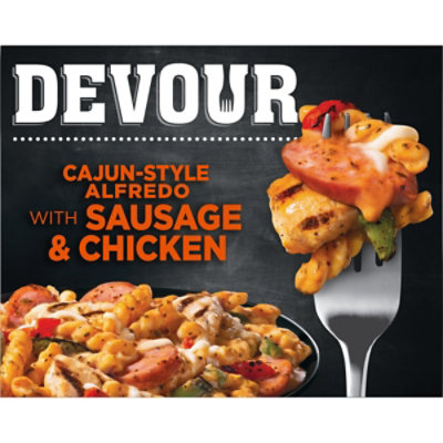 DEVOUR Cajun Style Alfredo with Smoked Sausage & Chicken Frozen Meal Box - 10 Oz - Image 2