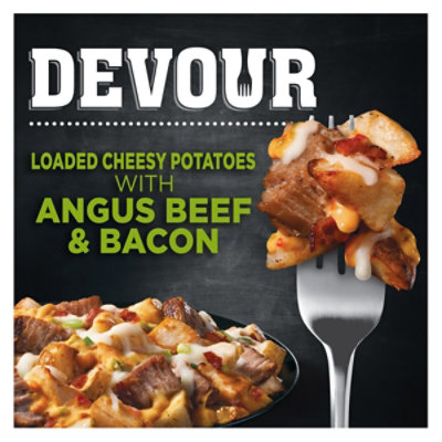 DEVOUR Loaded Cheesy Potatoes with Angus Beef & Smoked Bacon Frozen Meal Box - 9 Oz - Image 1