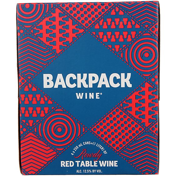 Backpack Rowdy Red Cans Wine - 4-250 Ml