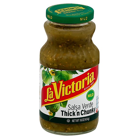 La Victoria Salsa Verde Thick N Chunky Mild - 16 Oz