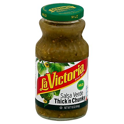 La Victoria Salsa Verde Thick N Chunky Mild - 16 Oz - Image 1