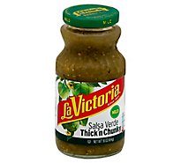 La Victoria Salsa Verde Thick N Chunky Mild - 16 Oz