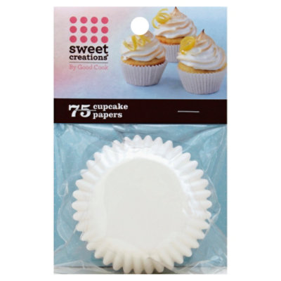 GoodCook Sweet Creations Cupcake Paper Reg White - 75 Count - Image 1