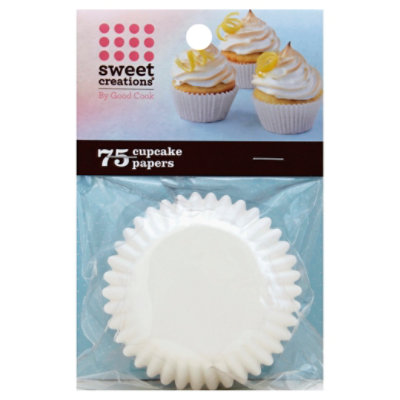 GoodCook Sweet Creations Cupcake Paper Reg White - 75 Count