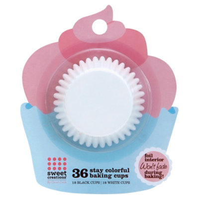 GoodCook Sweet Creations Cupcake Paper Black/White - 36 Count