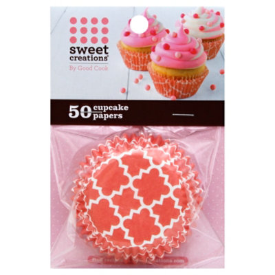 GoodCook Sweet Creations Cupcake Paper Reg Pink Geometric - 50 Count - Image 1