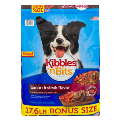 Kibbles N Bits Dog Food Bacon & Steak Flavor Crunchy Bits Bag - 17.6 Lb - Image 3