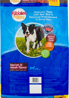 Kibbles N Bits Dog Food Bacon & Steak Flavor Crunchy Bits Bag - 17.6 Lb - Image 5