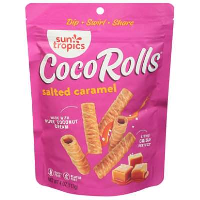 Sun Tropics CocoRolls Salted Caramel Rolled Coconut Wafer - 4 Oz - Image 3