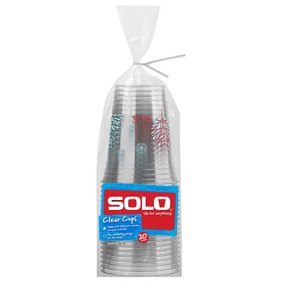 Solo Cups Plastic Clear 18 Ounce Bag - 20 Count - Image 1