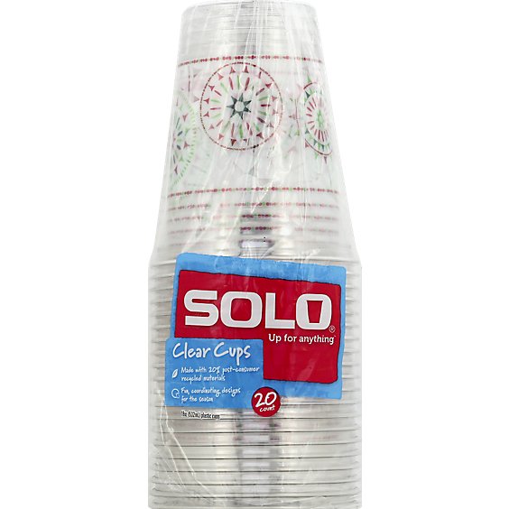 Solo Cups Plastic Clear 18 Ounce Bag - 20 Count