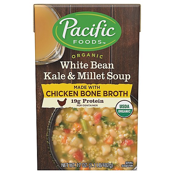 Pacific Foods Soup Wh Bn Kale Millt Org - 17 Oz