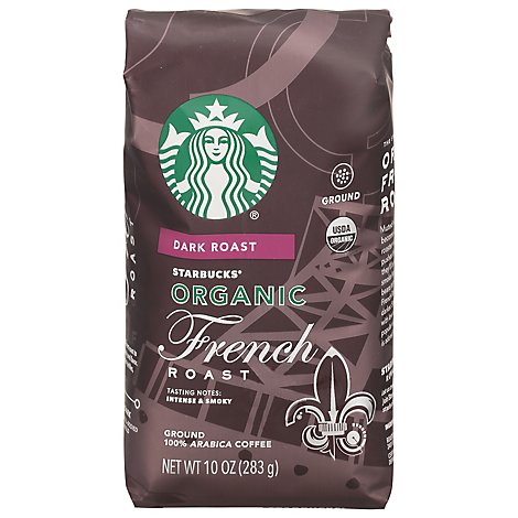 Starbucks Coffee Organic Ground Dark Roast French Roast Bag - 10 Oz