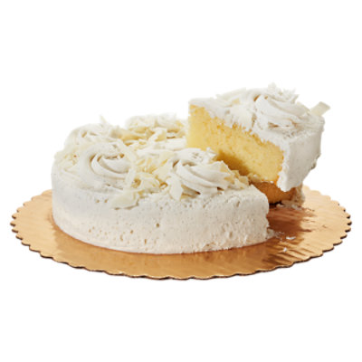 Bakery Cake Yellow Butter Cream Iced Decorated 1 Layer - Image 1