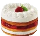 Bakery Cake Yellow Whip Cream Strawberry 3 Layer - Image 1