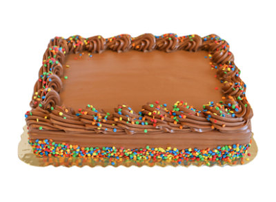 Bakery Cake Chocolate Ribbon Butter Cream Iced 1/4 Sheet - Image 1