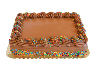 Bakery Cake Chocolate Ribbon Butter Cream Iced 1/8 Sheet